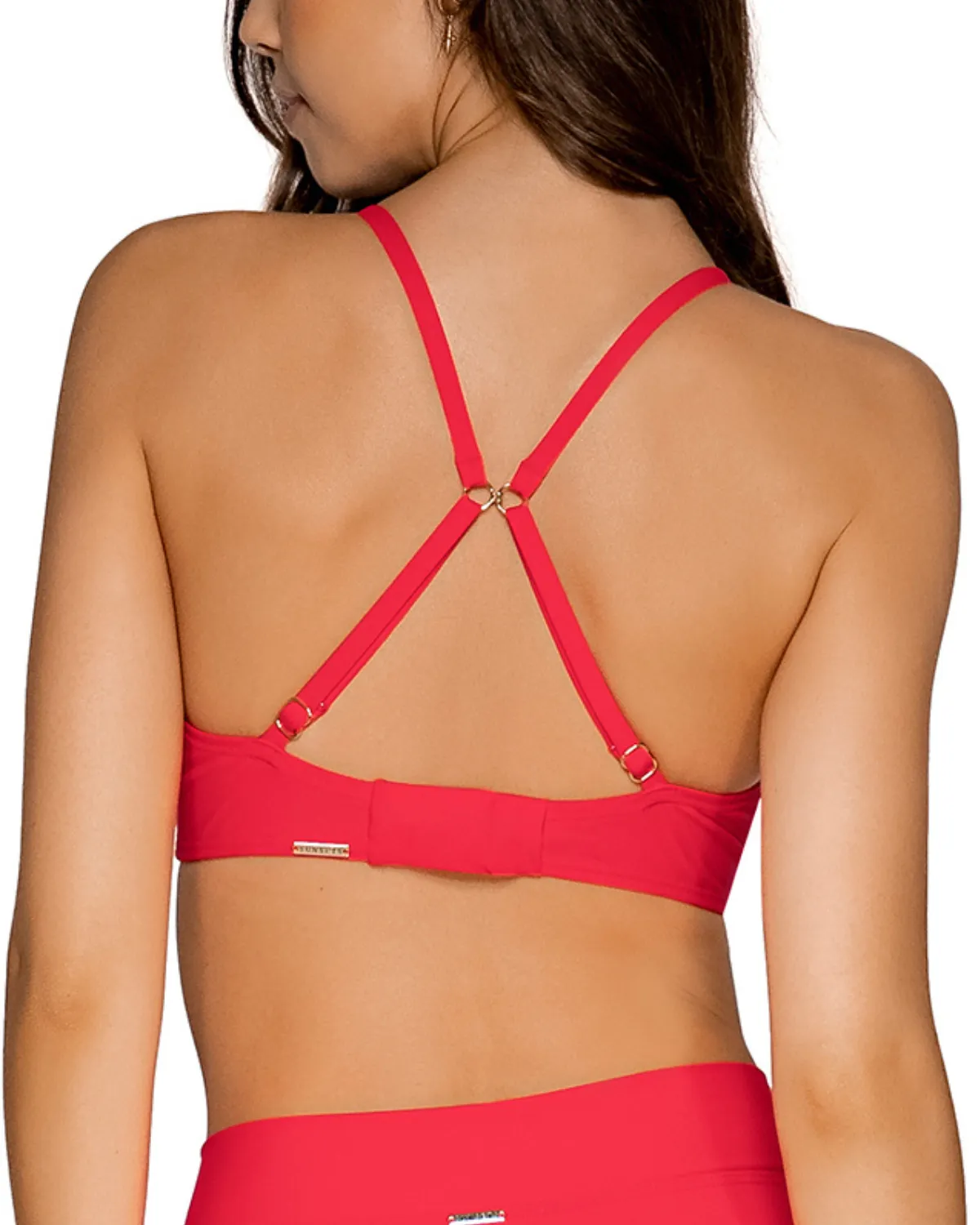 2025 Sunsets Solid Kauai Keyhole Underwire D  Bikini Top (More colors available) - 54S - Geranium