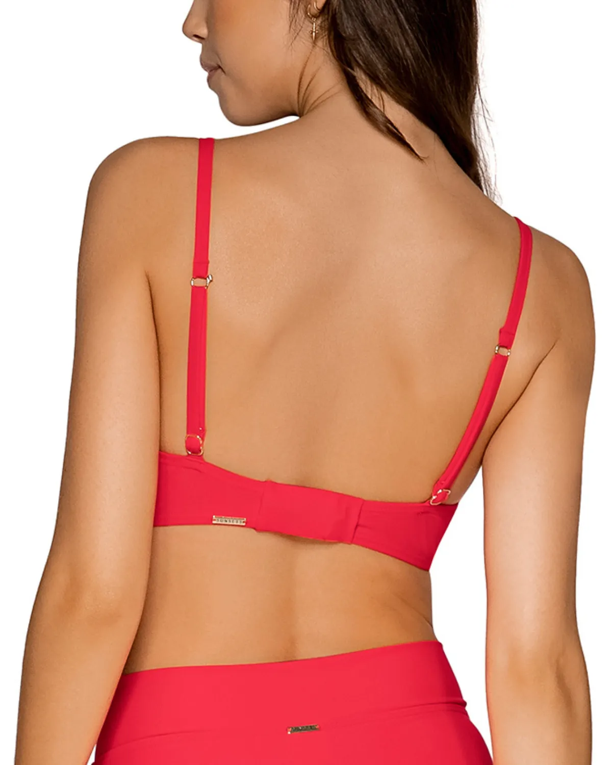 2025 Sunsets Solid Kauai Keyhole Underwire D  Bikini Top (More colors available) - 54S - Geranium