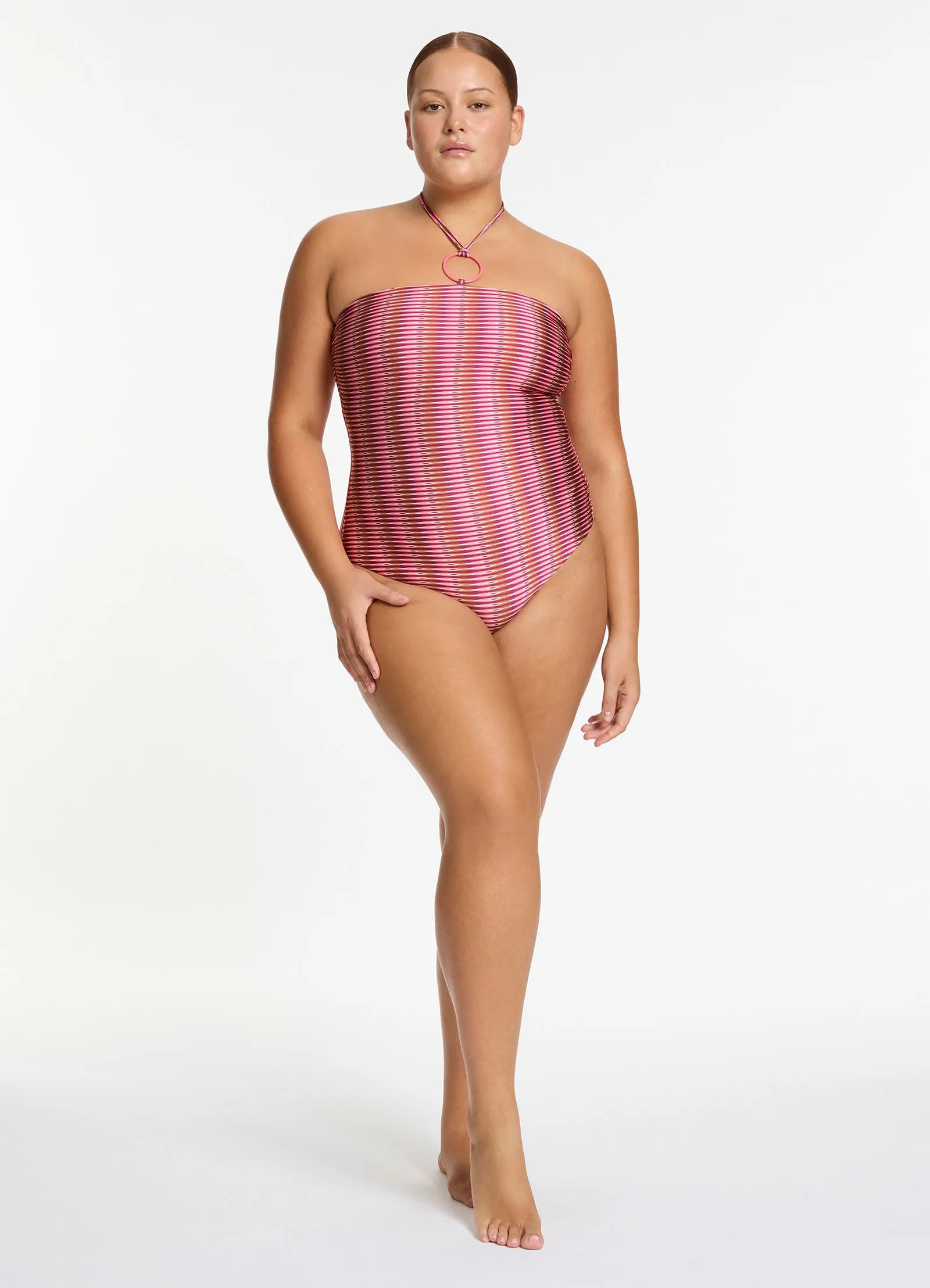 Alessia Geo Halter One Piece - Peony