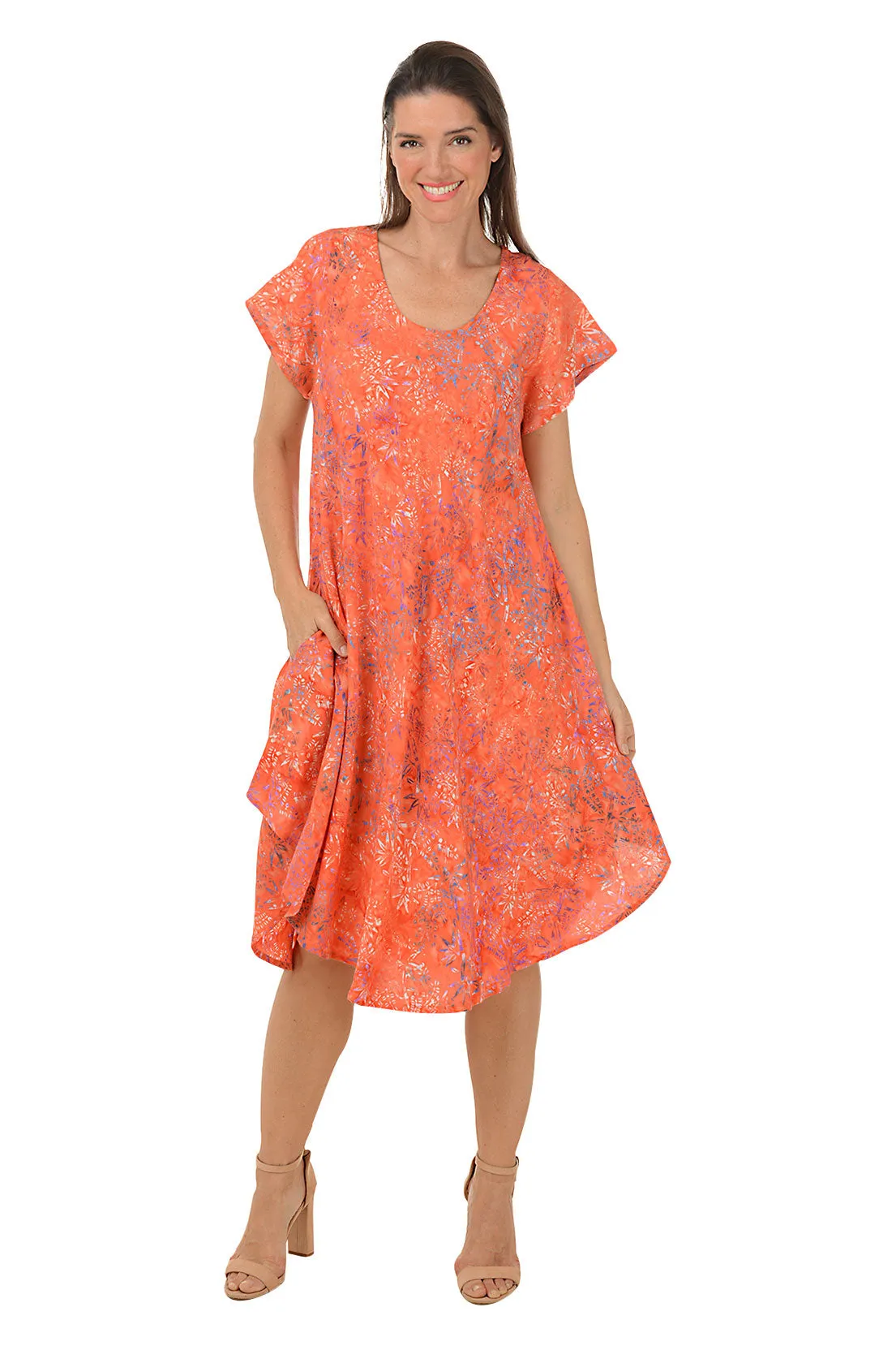 Bamboo Sherry Short Sleeve Cover-Up Dress