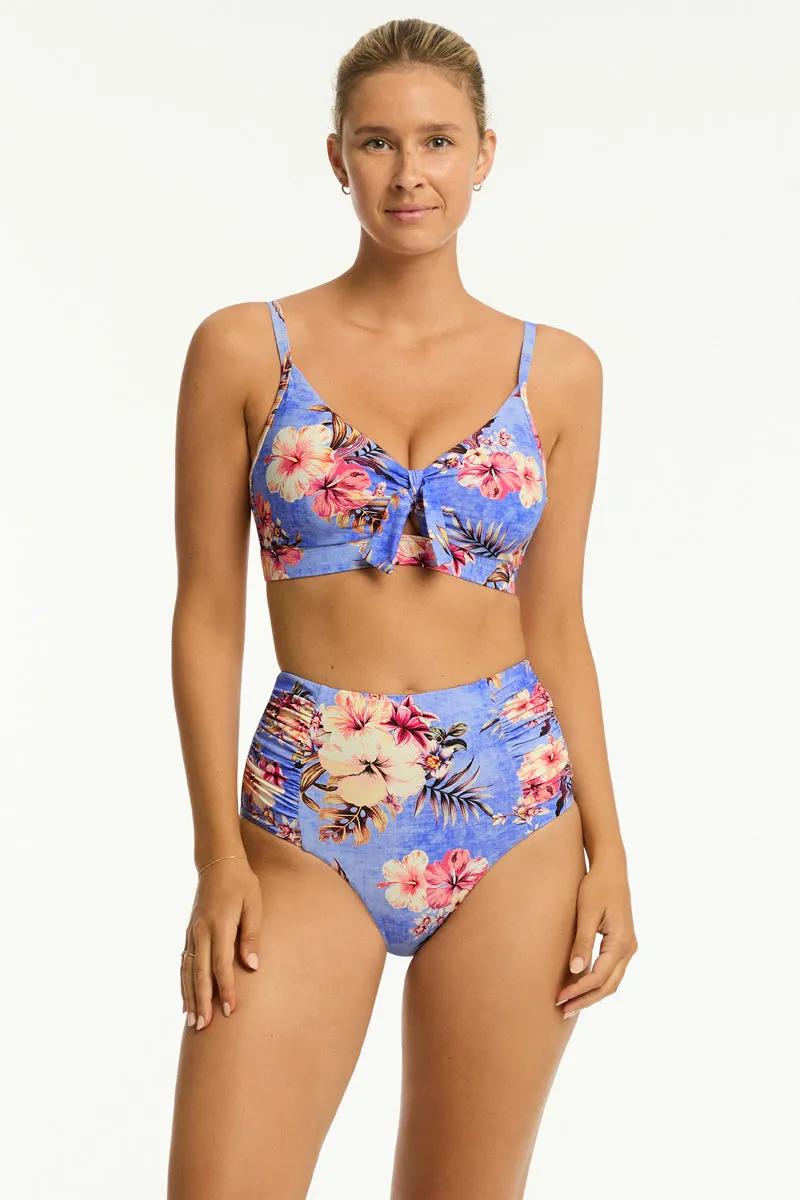 Blue Hawaii High Waist Gathered Side Pant
