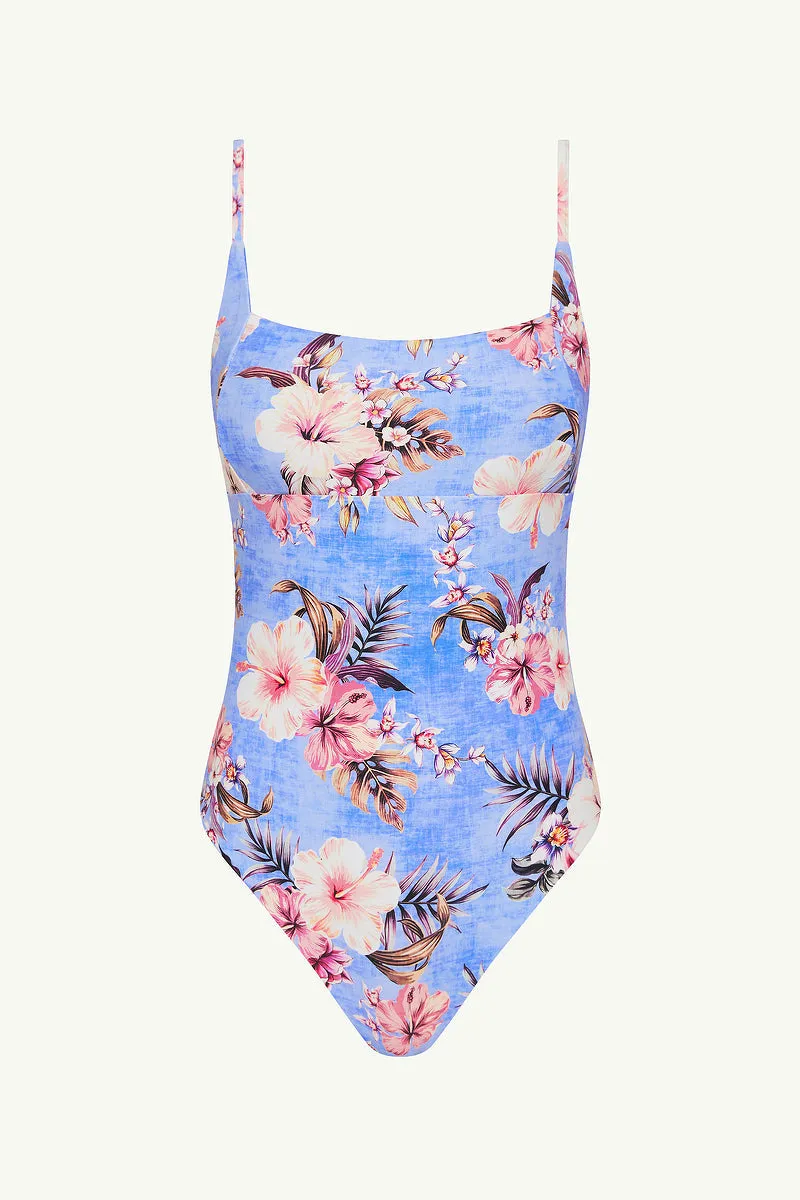 Blue Hawaii Square Neck Bralette One Piece