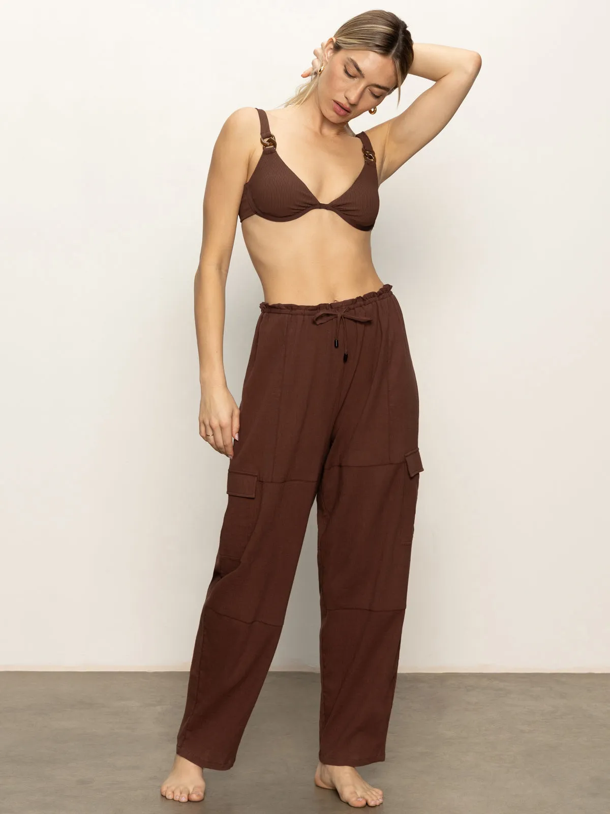 Coastal Covers Baggy Barrel Cargo Pant Espresso