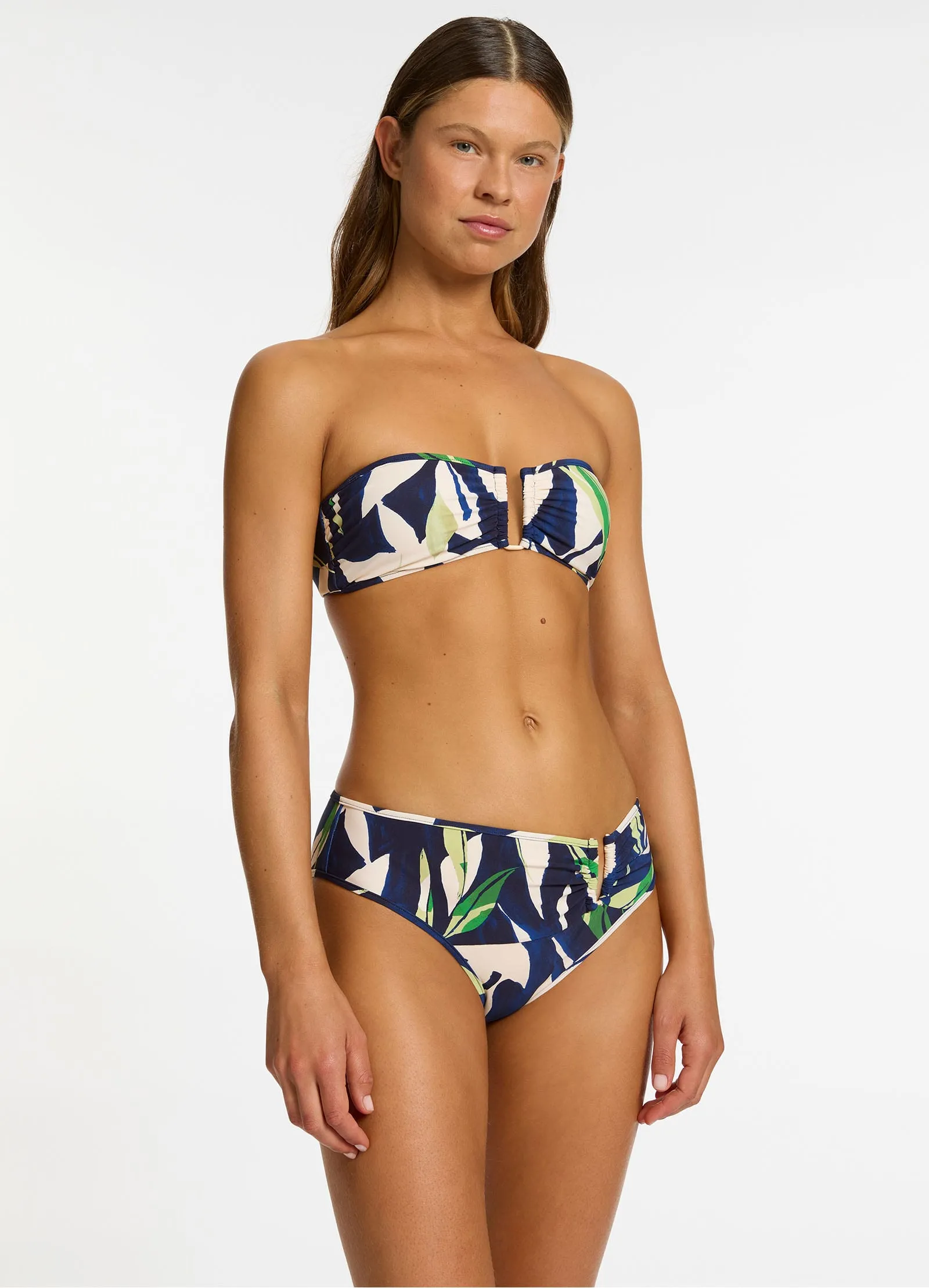 Fauna U Trim Mid Rise Bikini Bottom - Ink