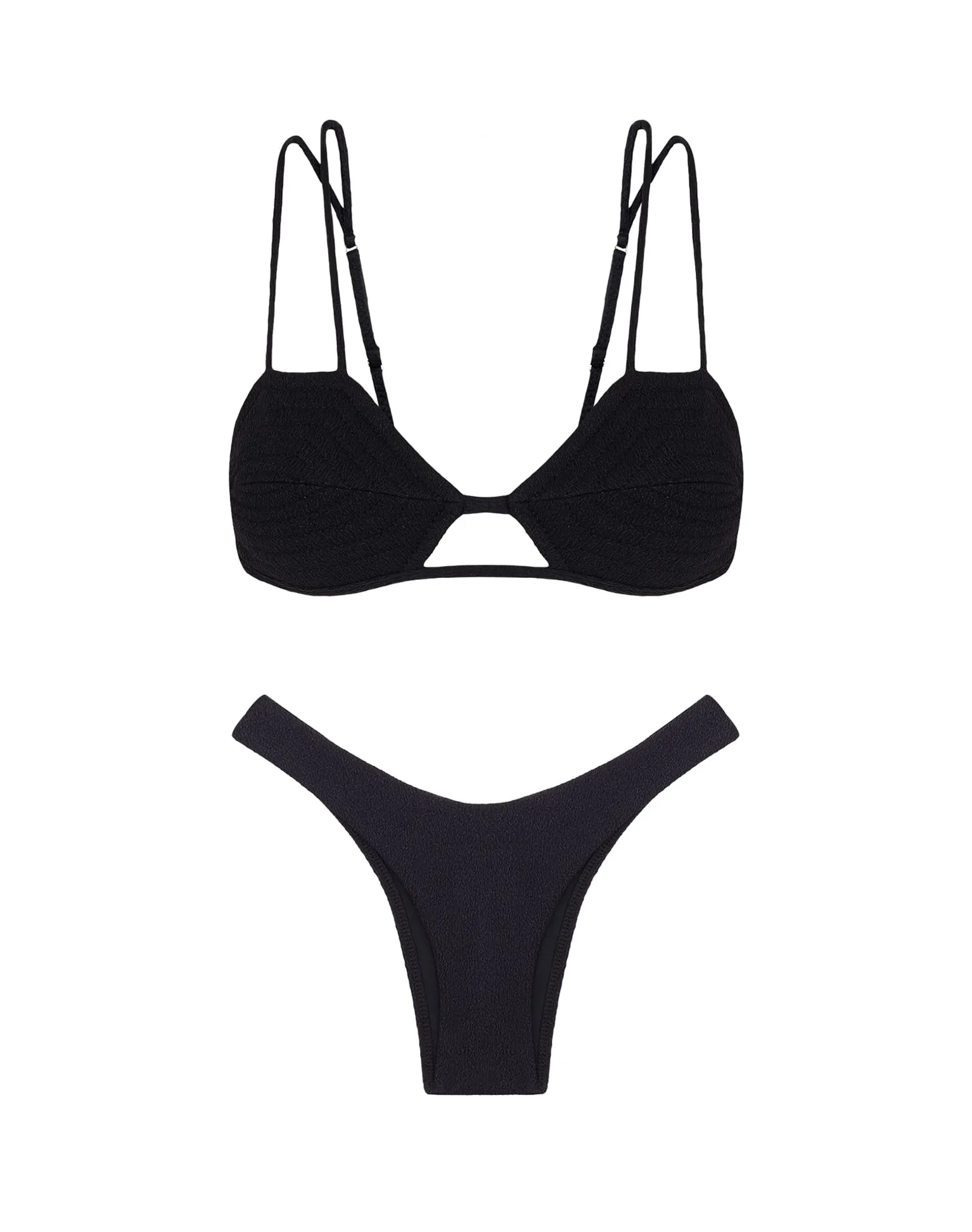 Firenze Esther Parallel Tri Top - Black