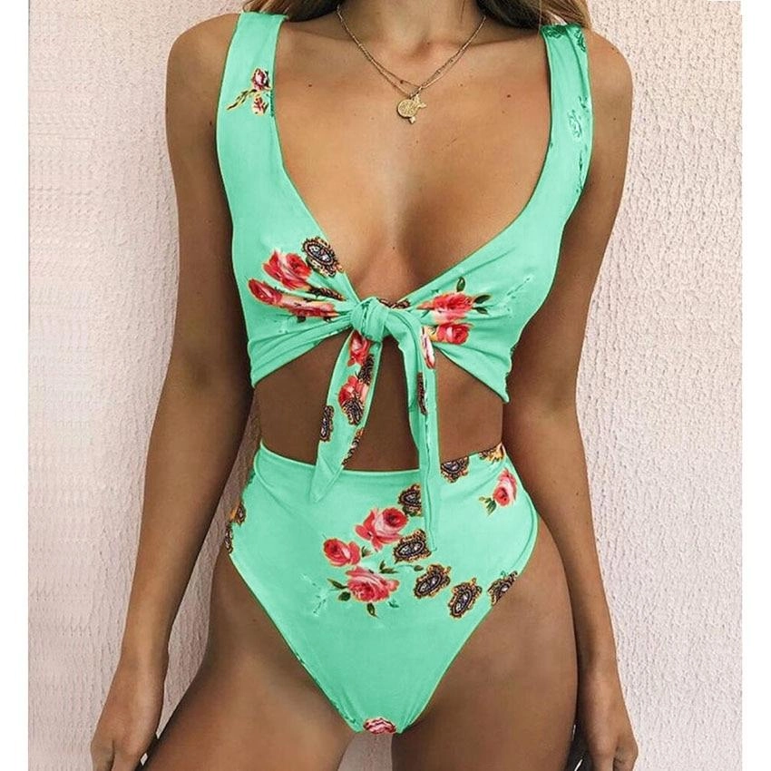 High Waist Swimsuit C4B New Sexy Print Bikinis Women Swimwear Push Up Bathing Suit Swim Summer Beach Wear Brazilian Bikini Set