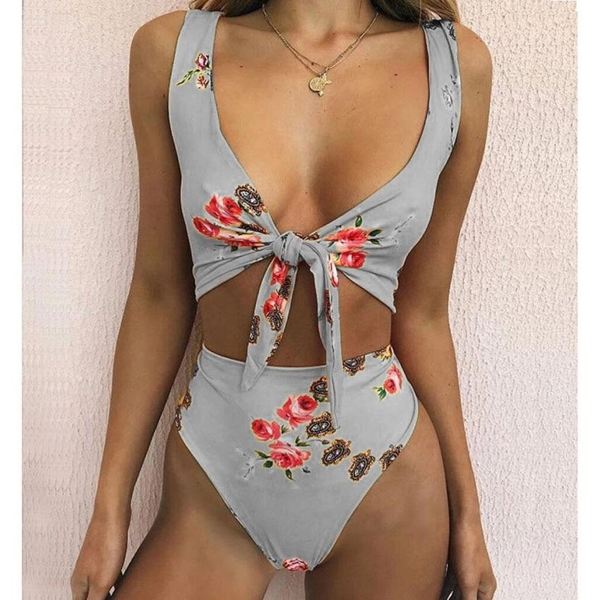 High Waist Swimsuit C4B New Sexy Print Bikinis Women Swimwear Push Up Bathing Suit Swim Summer Beach Wear Brazilian Bikini Set