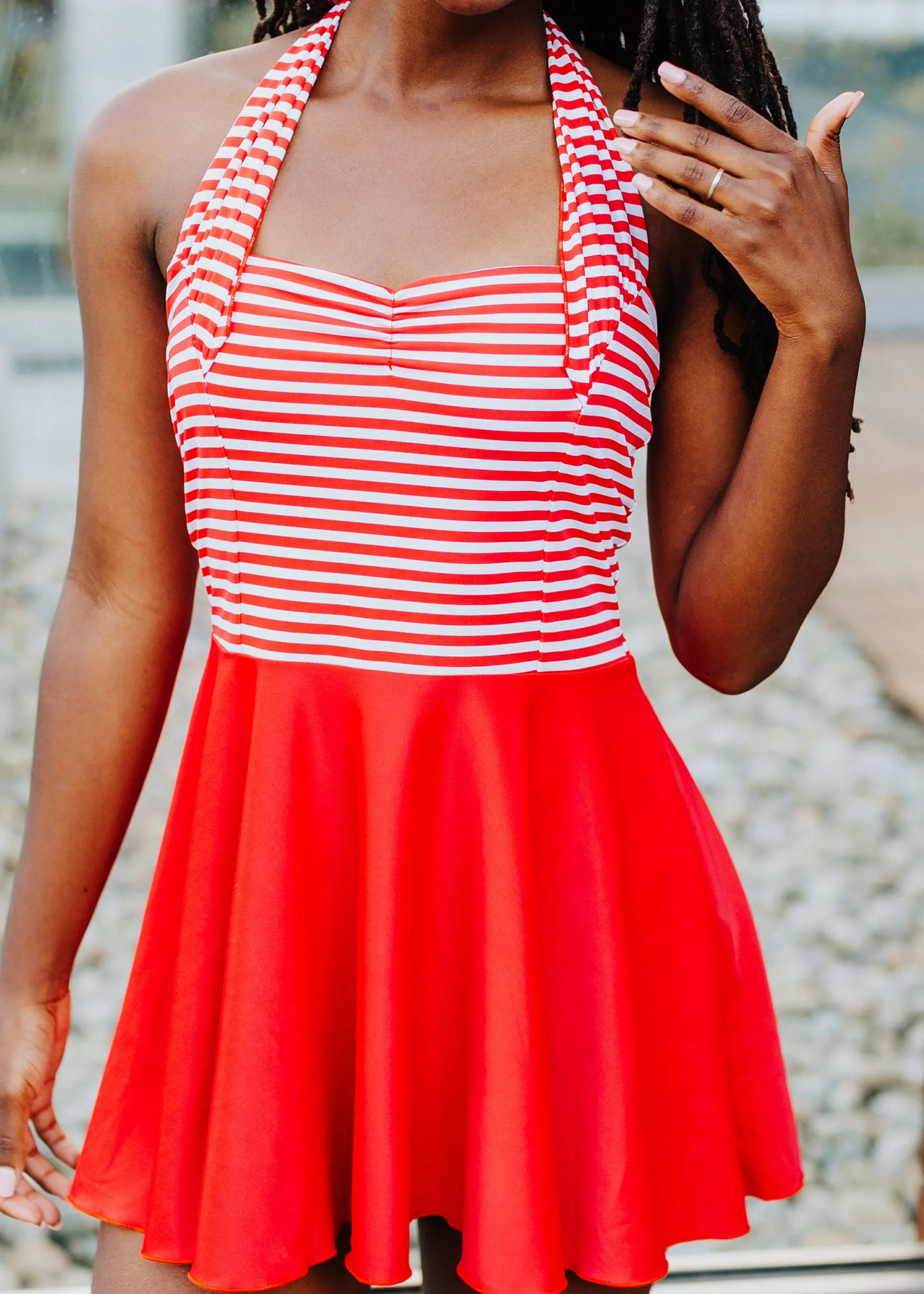 marie in red/white stripe