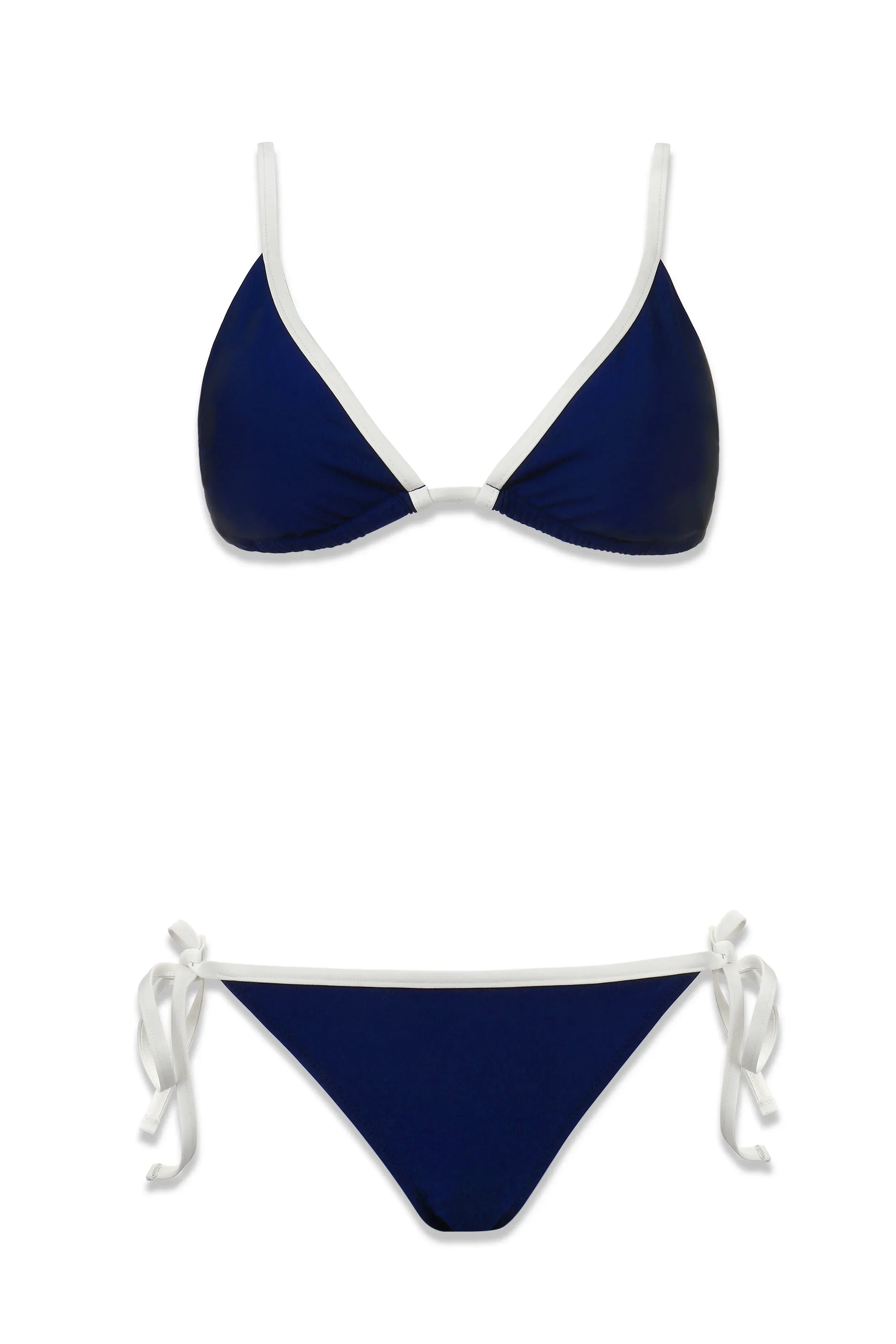 Over The Shoulder String Top  |  Navy Ivory