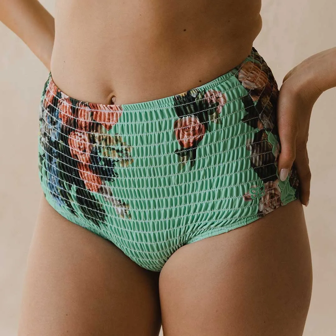 Rose Mint Smocked High-Waisted Bottoms