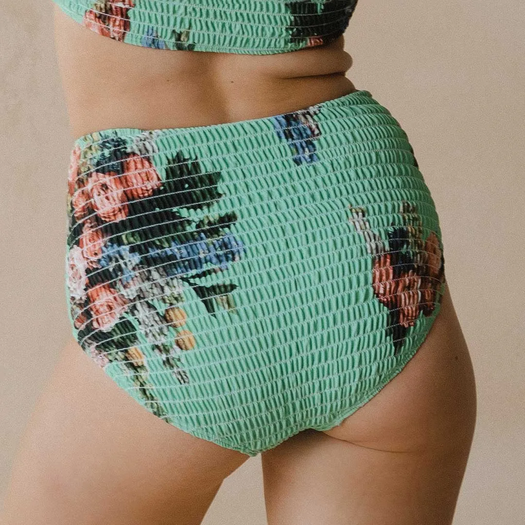 Rose Mint Smocked High-Waisted Bottoms