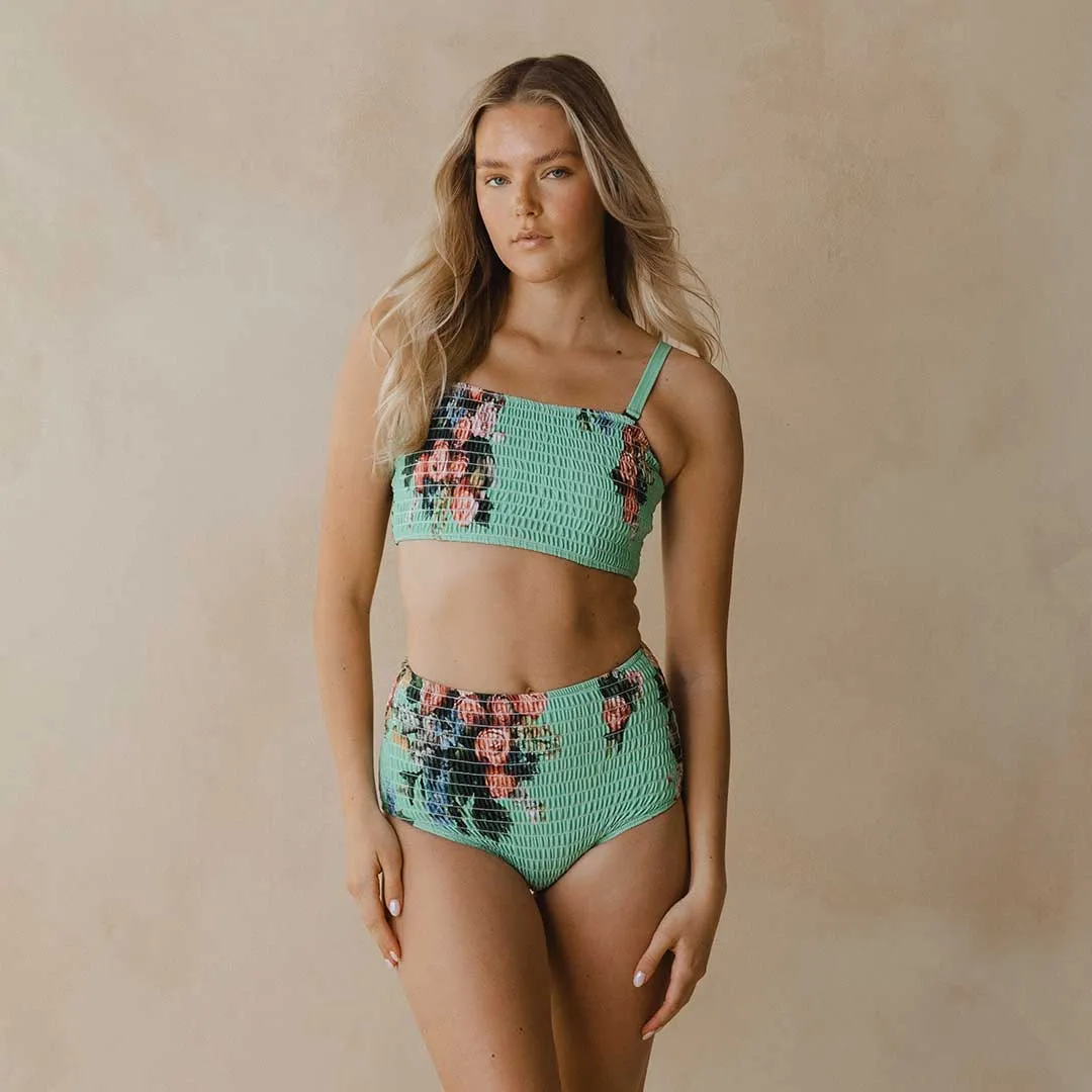 Rose Mint Smocked High-Waisted Bottoms