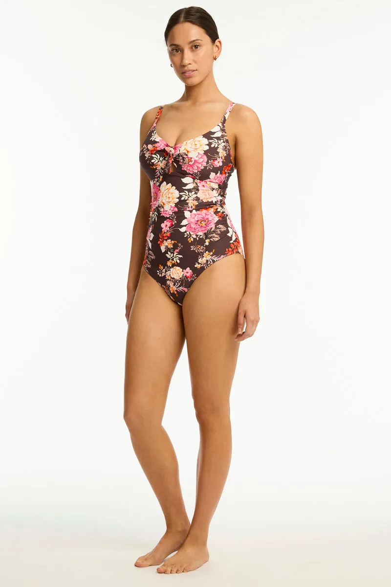 Rosewood Tie Front DD/E One Piece