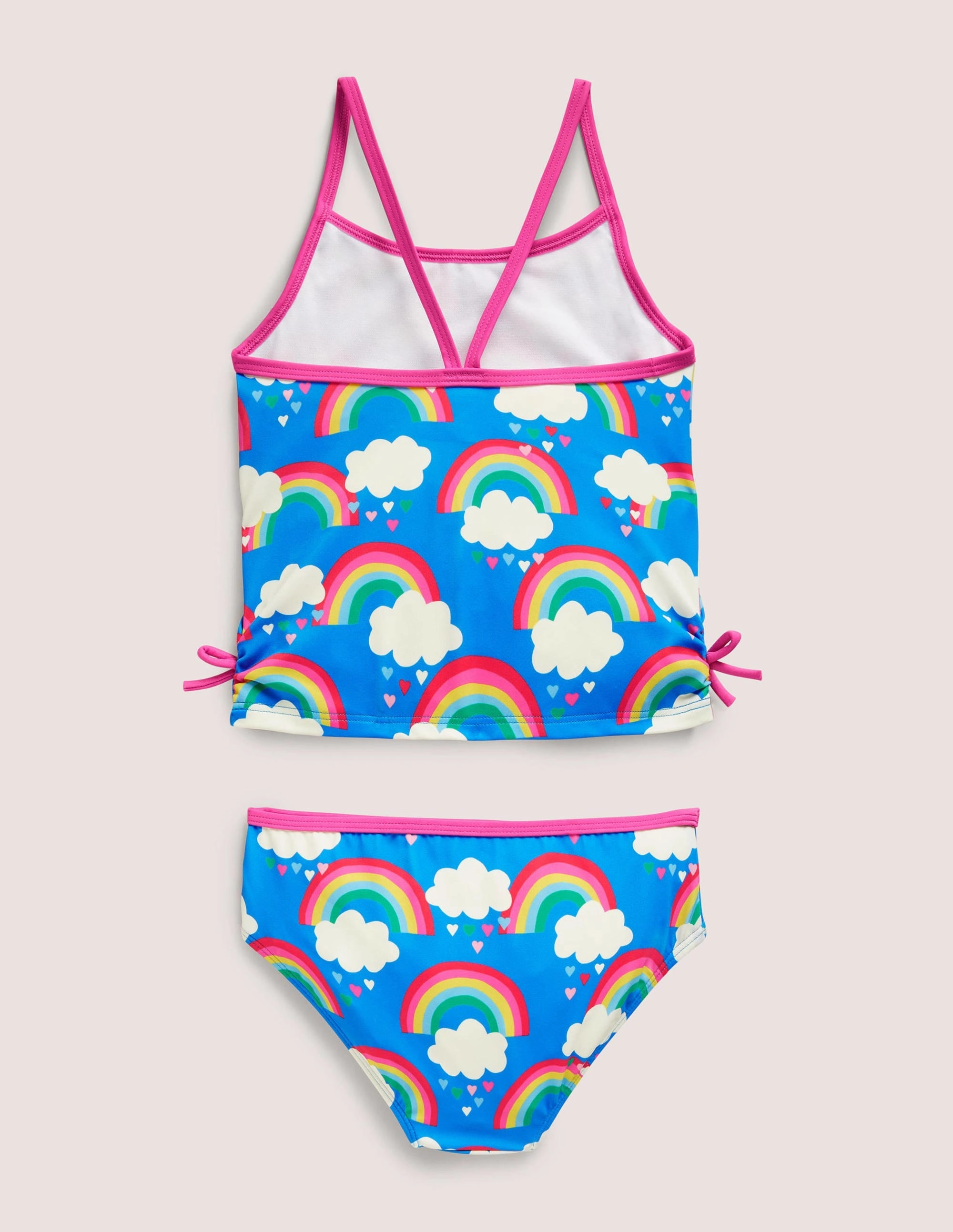 Ruched Tankini Set-Moroccan Blue Rainbows
