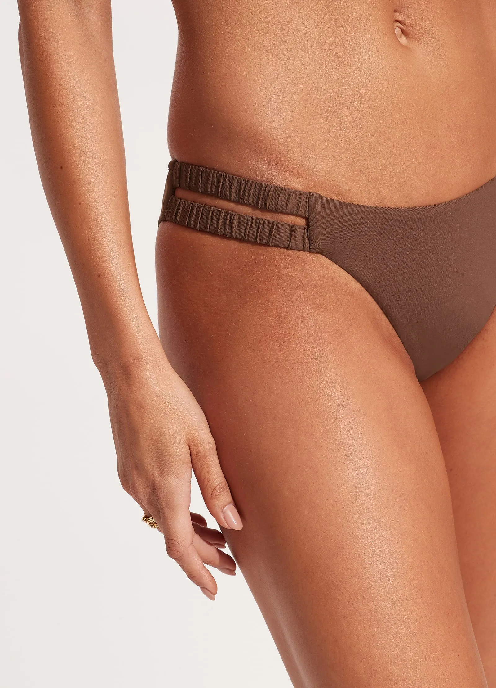 Seafolly Collective Gathered Tab Pant - Tiramisu