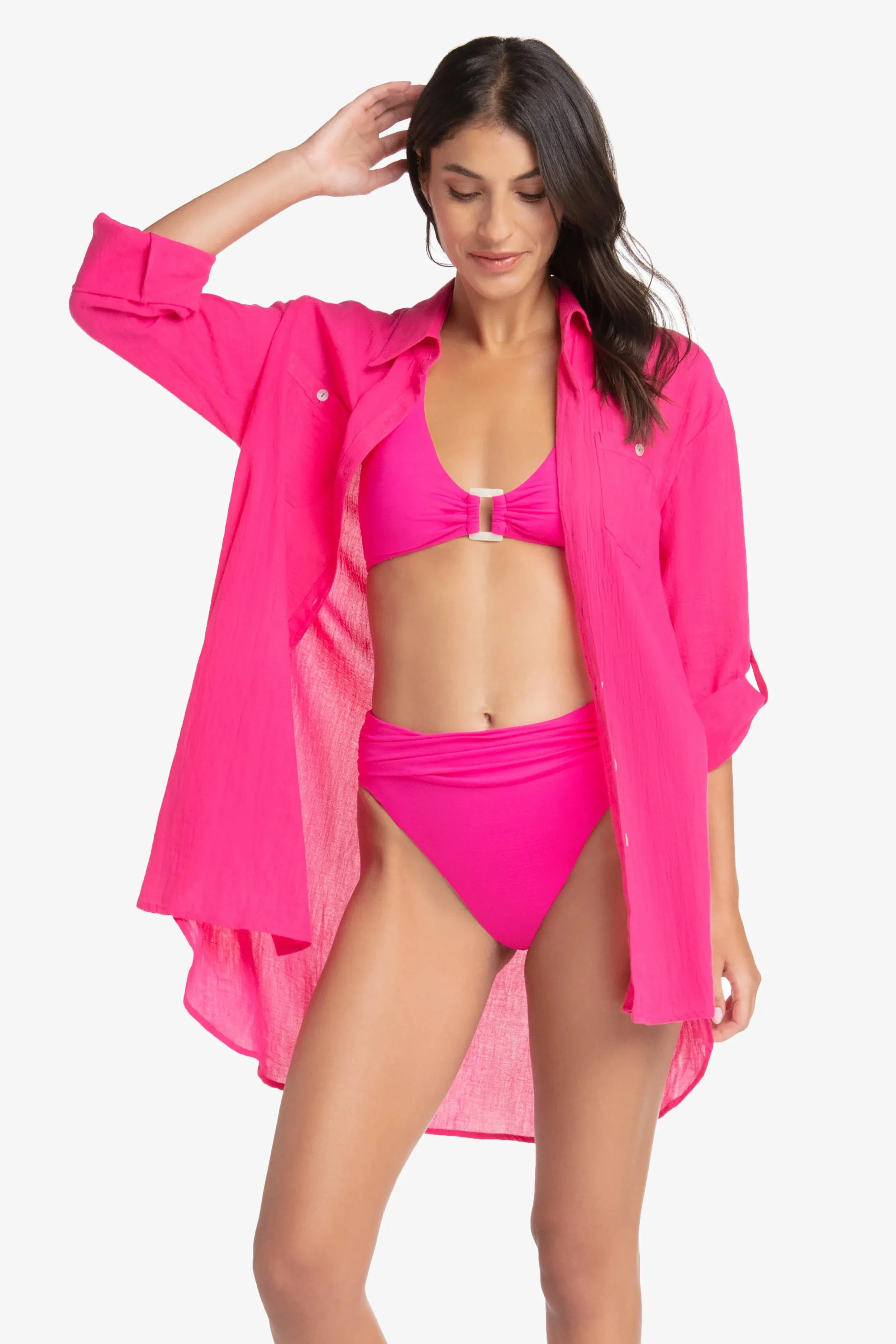 Shirred Bottom  |  Textured Lotus Pink
