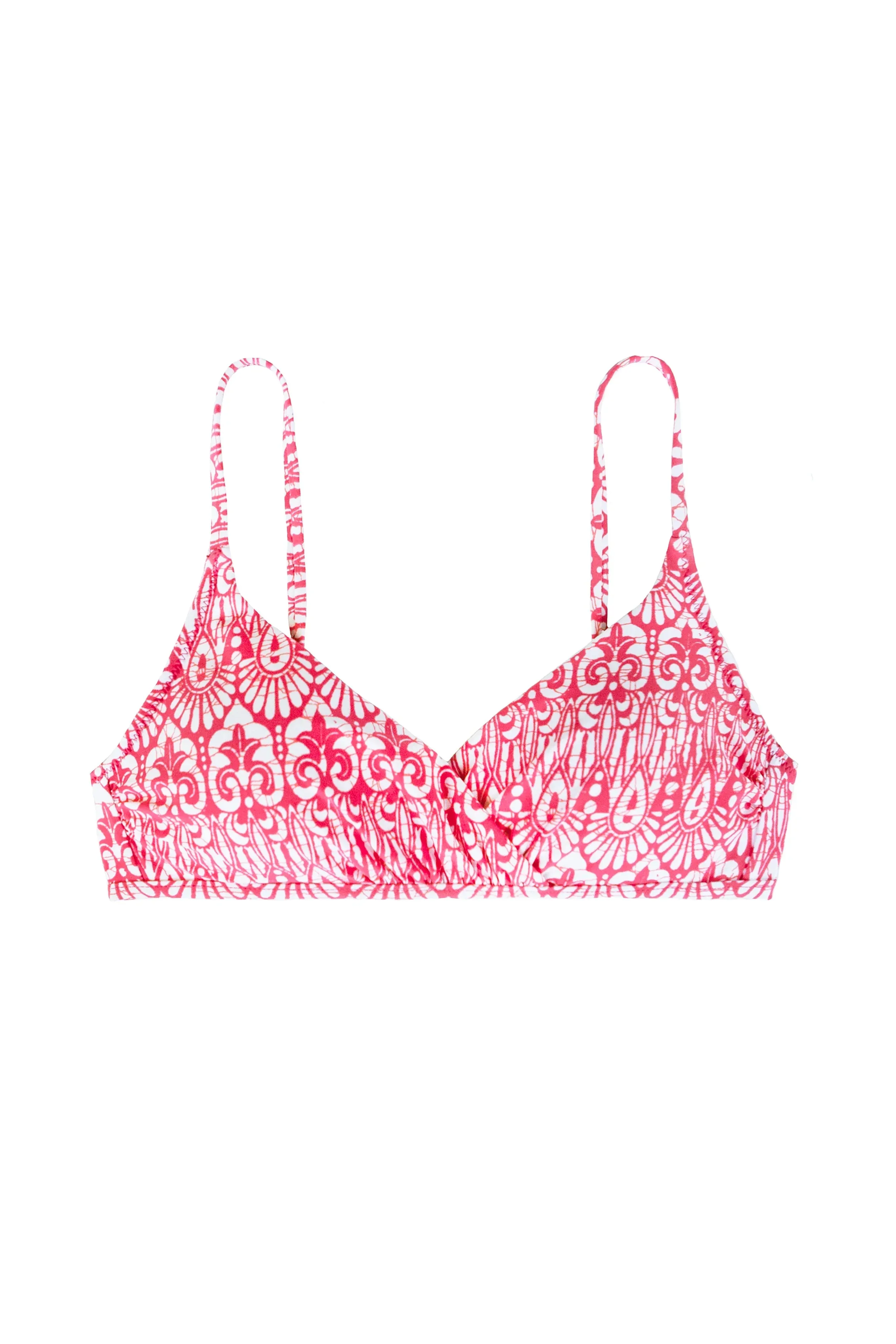 Shirred Crossover Bra  |  Island Batik Pink