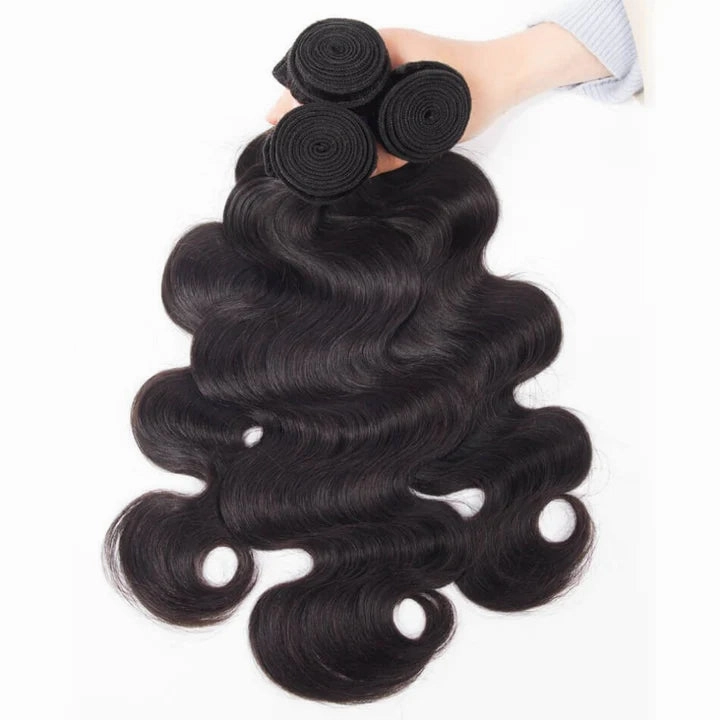 Tuneful 10A Body Wave Human Hair 4 Bundles With 4x4/5x5 Lace Closure 100% Remy Human Hair