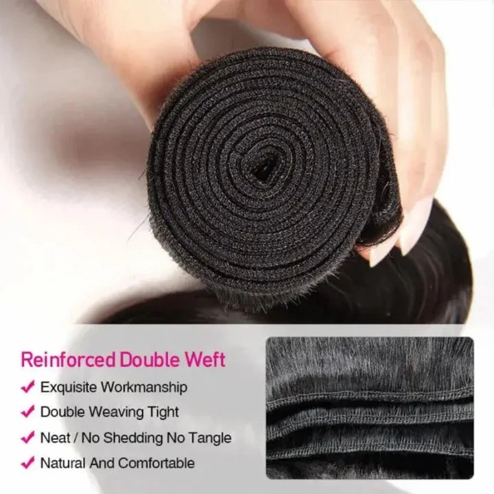 Tuneful 10A Body Wave Human Hair 4 Bundles With 4x4/5x5 Lace Closure 100% Remy Human Hair