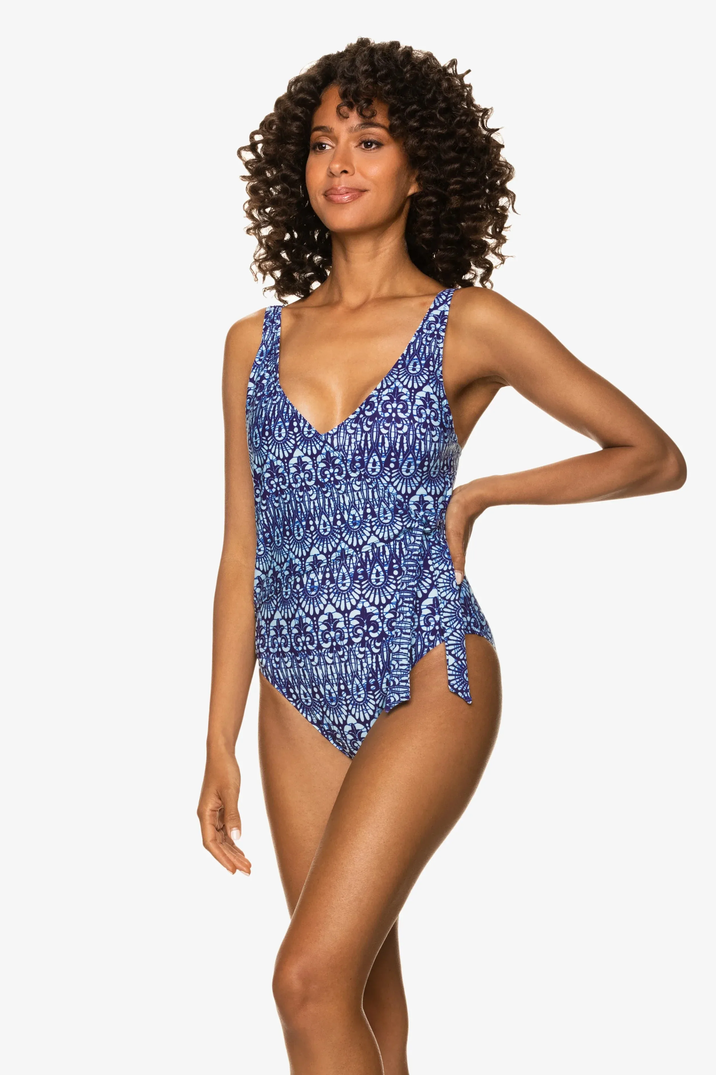Wrap One-Piece  |  Island Batik Navy